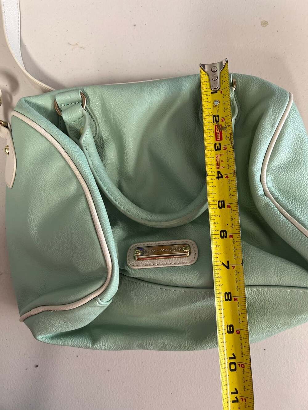Steve Madden Mint Green and White Handbag